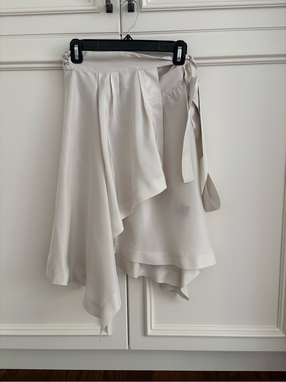 Isabel Marant Asymmetrical Silk Wrap Skirt | Size 36 | Ivory/Cream